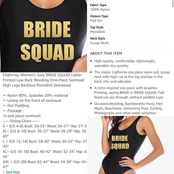 Bride Squad Swimsuit - Picture 3 of 16